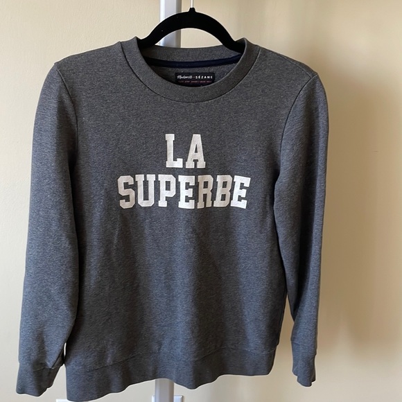 Madewell & Sezane La Superb grey sweatshirt, size S - Picture 2 of 7
